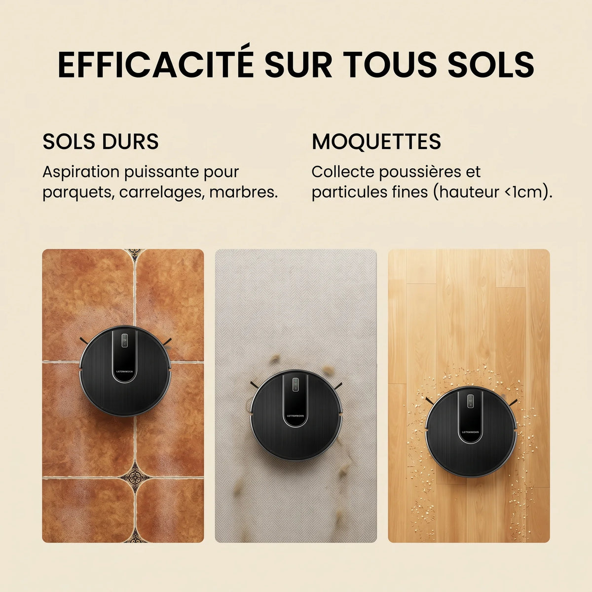 Aspirateur robot laveur Tarin — vue 3