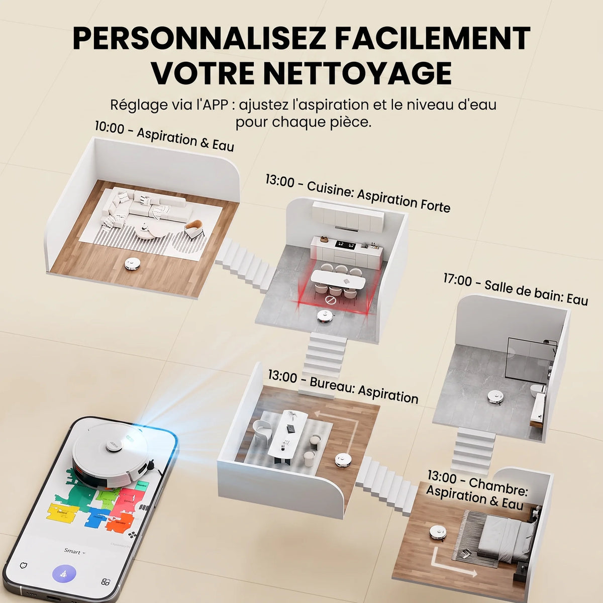 Aspirateur robot laveur Lidar — vue 7