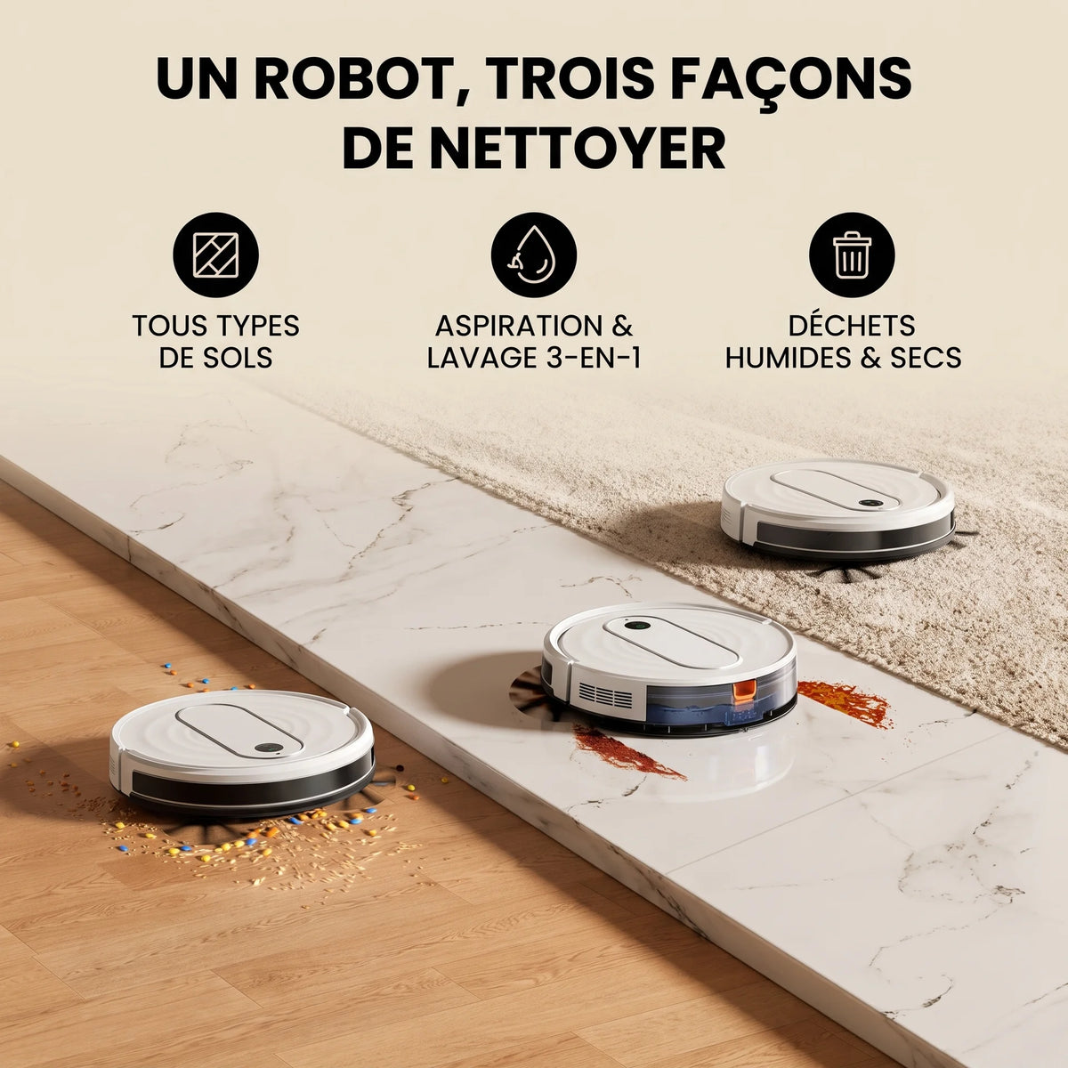 Aspirateur robot laveur Poppins — vue 2