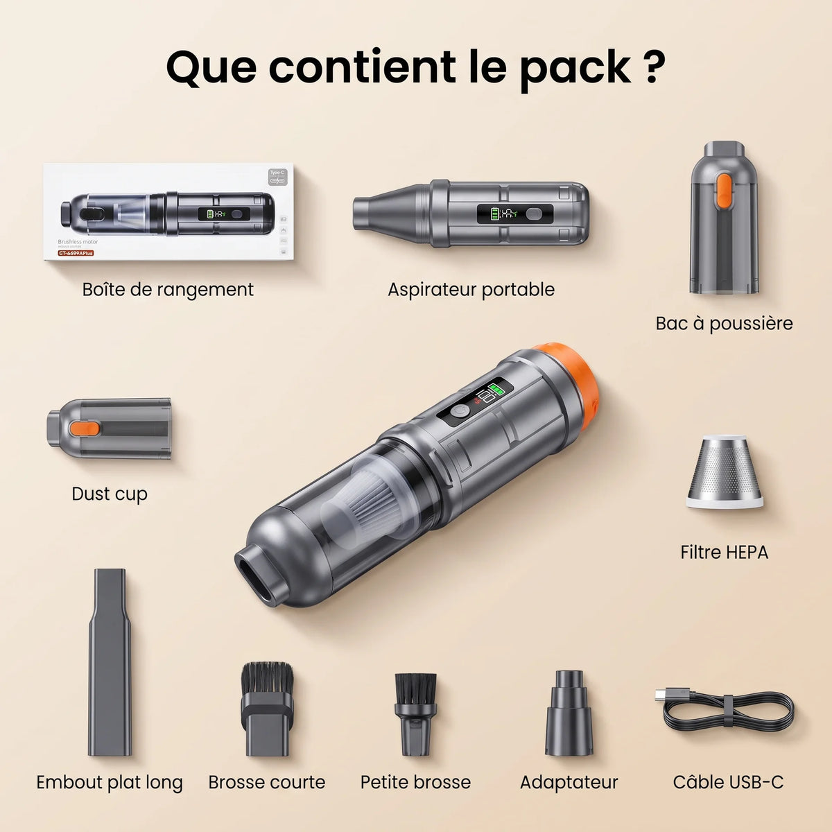Aspirateur voiture sans fil Sacha — vue 6