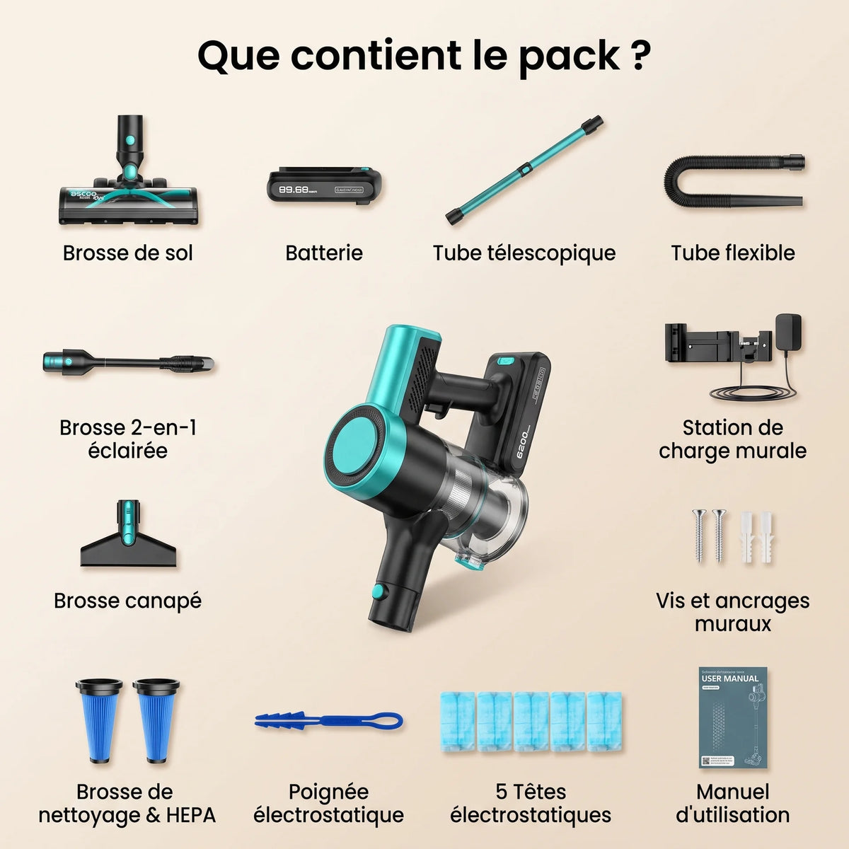 Aspirateur balai sans fil Zen — vue 8