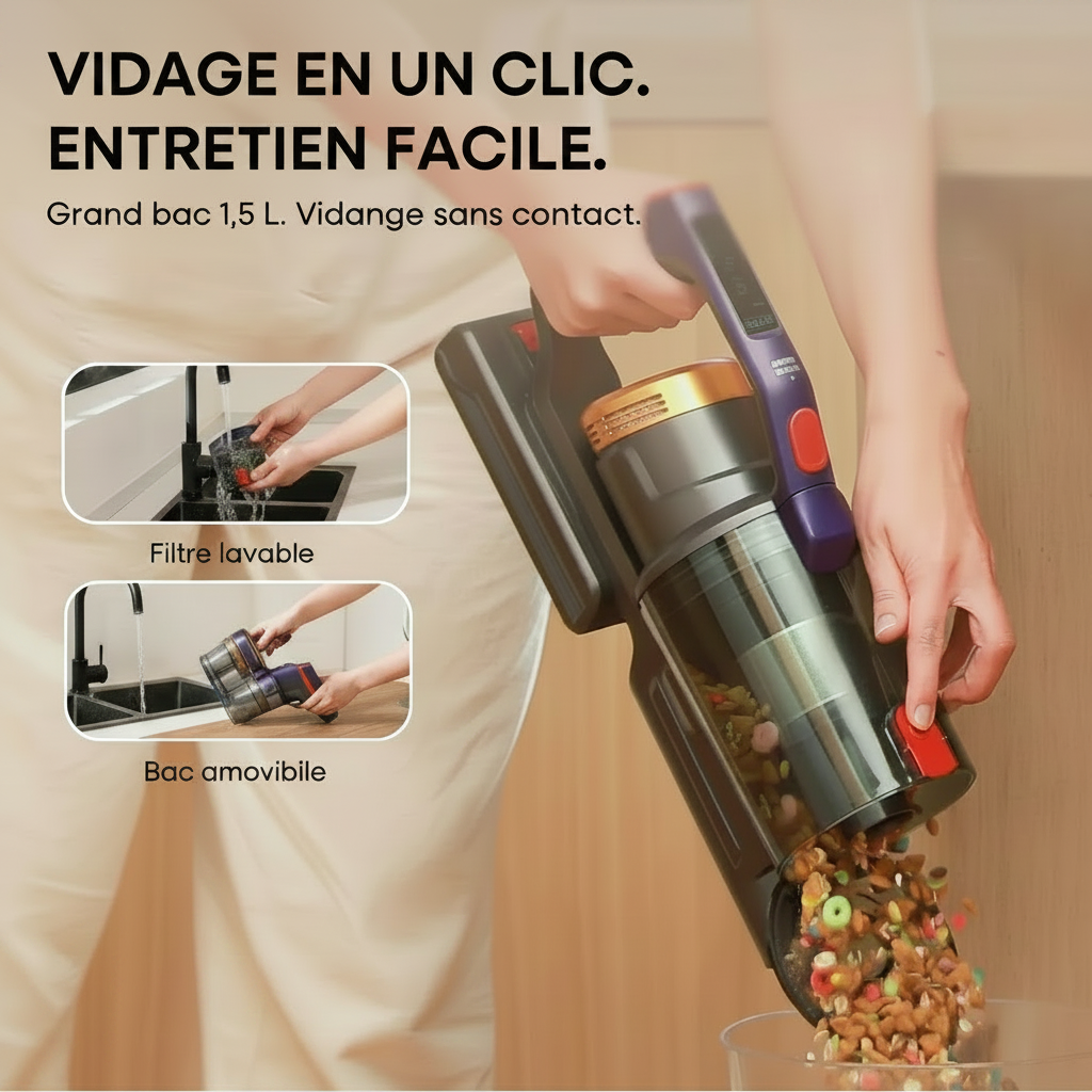 Vidage en un clic - Beige crème